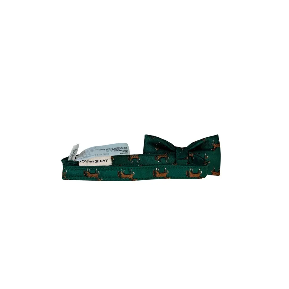 Baby Boys Green Horse Print Bow Tie Adjustable 0-24 Months Holiday Wedding